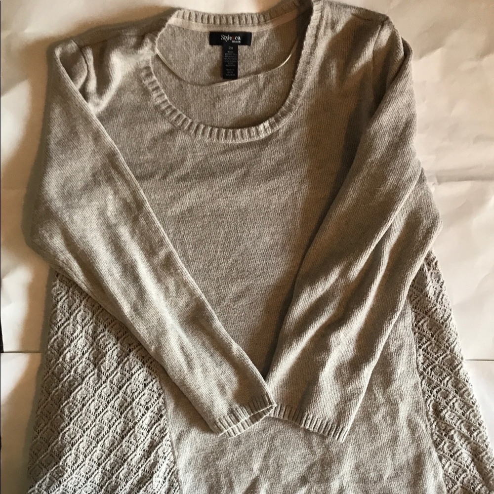 Tan sweater tunic.
